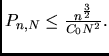 $P_{n,N}\le
\frac{n^{\frac32}}{C_0 N^2}.$