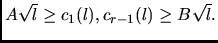 $A\sqrt l\ge c_1(l), c_{r-1}(l)\ge B\sqrt l.$